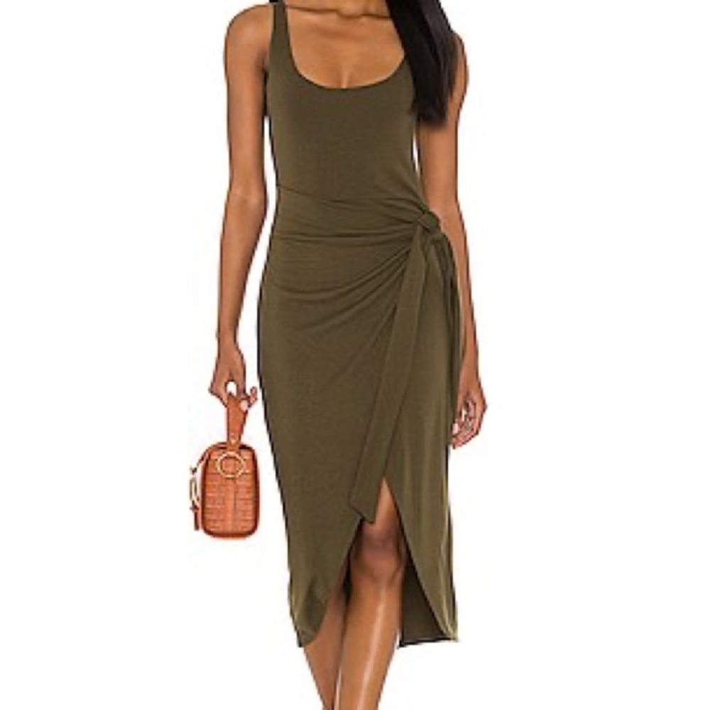 LBLC Olive Knot-Front Midi Dress